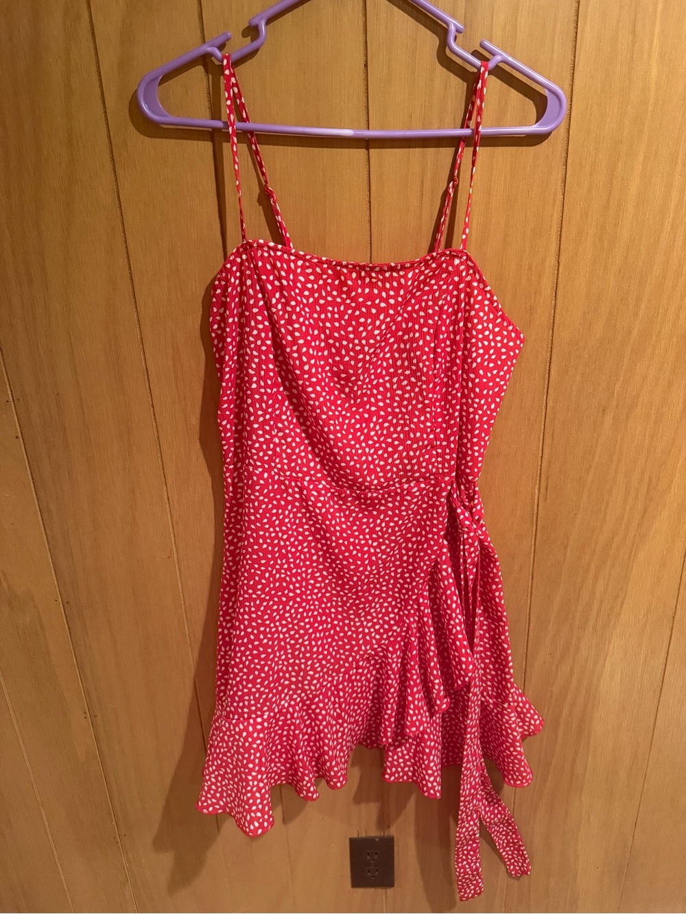 Red Spotted Tie-Waist Sundress